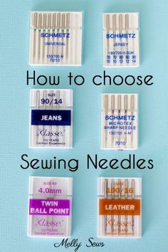 How to choose a sewing machine needle - universal vs knit vs sharp needles - Melly Sews Sewing Needle Sizes, Sewing Machine Needle, Sewing 101, Sewing Machine Needles, Sew Ins, Beginner Sewing Projects Easy, Sewing Needles, Sewing Needle, Sewing Lessons