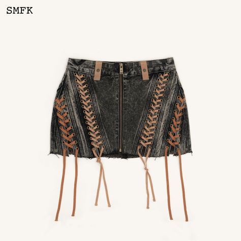 SMFK Ancient Myth Cobra Braid Workwear Mini Skirt Pleated Jean Mini Skirt, Denim And Brown Outfit, Stone Skirt, Shop Skirts, Printed Blouses, Women Skirt, Skirt Women, Stage Outfits, Lookbook Outfits