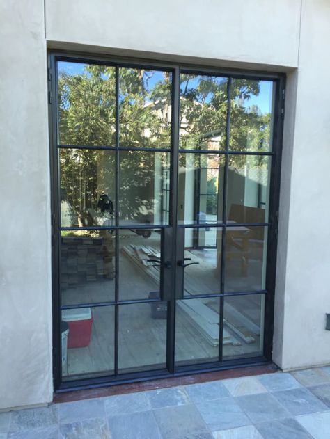 French Doors Patio Exterior, Steel French Doors, Steel Windows, French Doors Patio, Wood Windows, Renovation Project, Wood Doors, French Doors, Doors Interior