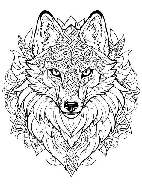 Mandala Wolf, Flower Coloring Sheets, Our Mindful Life, Ear Tattoo Ideas, Beautiful Mandala, Quilt Sewing Patterns, Simple Mandala, Calm Your Mind, Princess Coloring Pages