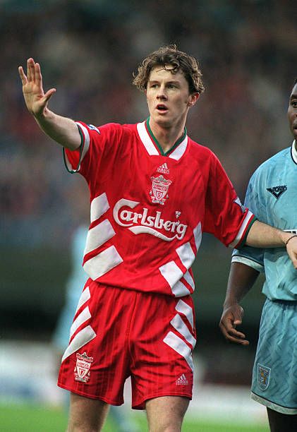 Steve McManaman of Liverpool in 1994. Steve Mcmanaman, 90s Football, Vintage Football Shirts, Football Is Life, Liverpool Football Club, Retro Football, Liverpool Football, White Hot, Vintage Football