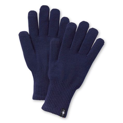 The Liner Glove will let your hands stay warm while still being able to click, swipe, and type, thanks to its touchscreen-compatible thumb and index finger. Plus, it offers a comfy fit and all the benefits of Merino wool + polyester: temperature regulation, moisture management, and durability. Worn on their own or under another pair of gloves or mittens for added warmth and protection, these gloves will keep you cozy in the stands, on a hike, or at the campfire on a cooler night. | Smartwool Liner Glove in Deep Navy | Size: Large Cozy Gloves, Mens Winter Gloves, Wool Accessories, Blue Gloves, Bra Size Charts, Index Finger, Big Cat, Mens Gloves, Knitted Gloves