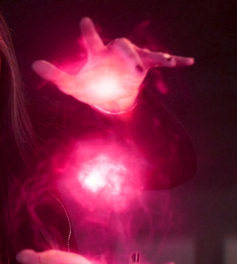 Scarlet Witch Comic Powers, Scarlet Witch Powers Pink, Pink Chaos Magic, Wandas Powers Pink, Hot Pink Witch Aesthetic, Wanda Maximoff Pink Powers, Wanda Powers Pink, Quirk Visuals, Pink Powers Aesthetic