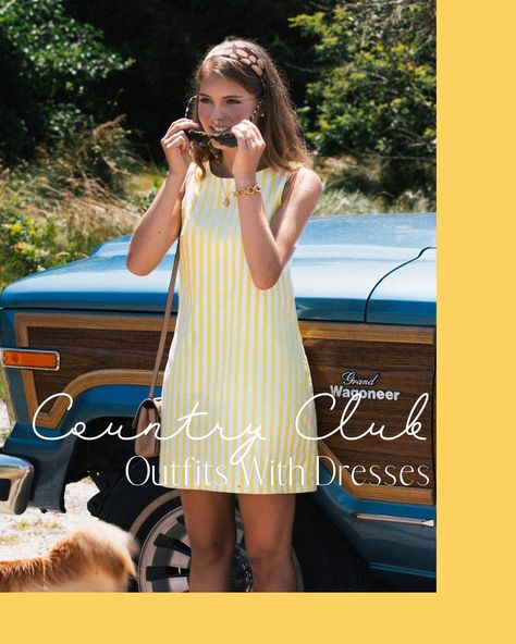 51+ Perfect Country Club Outfit Ideas - ljanestyle Country Club Dresses, Summer Country Club Outfits, Country Club Lunch Outfit, Polo Club Outfit Women, Country Club Outfit Winter, Country Club Chic Outfits, Country Club Party Outfit, County Club Outfits, Country Club Dinner Outfit Women