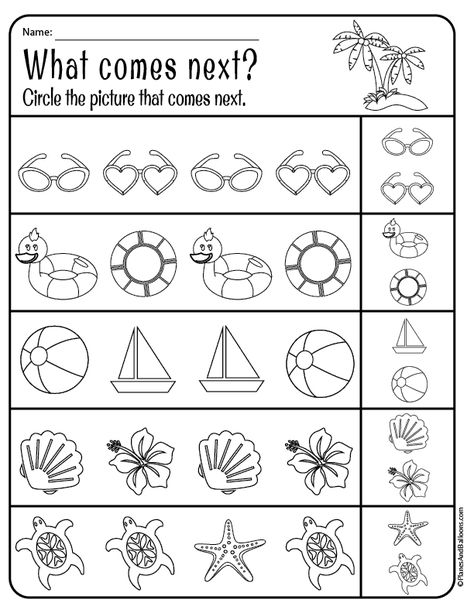 Free printable summer activities and worksheets for preshool and kindergarten. Fun activities for summer! #prek #preschool #kindergarten #summer Summer Kindergarten Worksheets, Summer Preschool Worksheets, Summer Worksheets For Kindergarten, Summer Math Worksheets, Preschool English, Hawaii Crafts, Prek Activities, Curriculum Preschool, Summer Preschool Activities