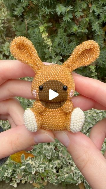 Beaded Bunny, Plushie Patterns, Bunny Pattern, November 3, So Adorable, Bead Crochet, Bead Art, So Happy, Crochet Amigurumi