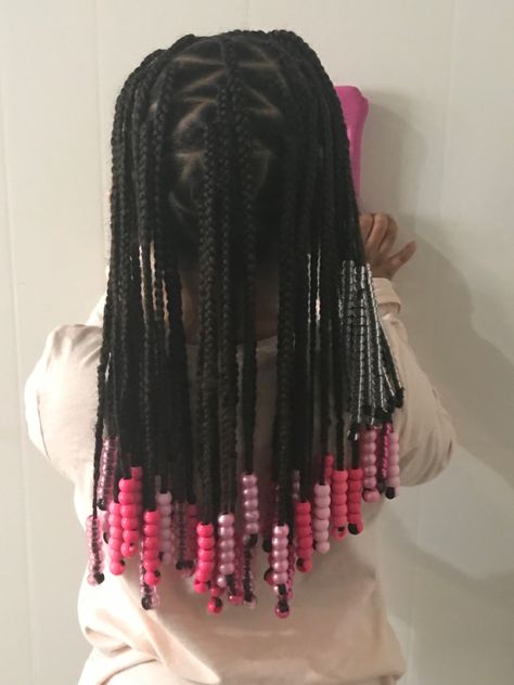 Braided Plaits Hairstyles, Diva Hairstyles, Hairstyles With Beads, Kids Box Braids, Afro Braids, Beading For Kids, American Hairstyles, Plaits Hairstyles, Natural Hairstyles For Kids