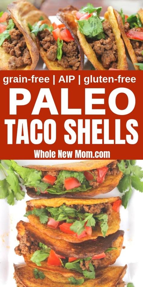 Paleo Taco Shells - Paleo, Dairy free and Egg free Paleo Taco, Paleo Tacos, Paleo Roast, Paleo Recipies, Paleo Dinners, Taco Shells, Aip Diet, Autoimmune Paleo, Paleo Recipes Easy