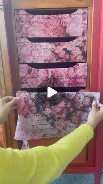 Redesign with Prima®️ on Instagram: "🌹 Behold this stunning decoupage transformation! 🌟 @click2restore worked their magic using the exquisite Flower Market Decoupage Tissue Paper. 💖

We're loving all the vibrant pink and red projects< are you?
Products used: Flower Market Tissue Paper - 645335" Tissue Paper Decoupage Diy, Decoupage Tissue Paper Furniture, Decoupage Decor, Paper Furniture, Decoupage Tissue Paper, Redesign With Prima, Pink And Red, Flower Market, Tissue Paper