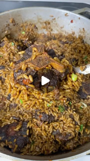 Oxtail Fried Rice Recipe, Jerk Oxtails Jamaican Recipes, Oxtail Pelau, Oxtail And Rice, Carribean Food, Oxtail Recipes, Jamaican Recipes, Rice Soup, Fried Rice Recipe