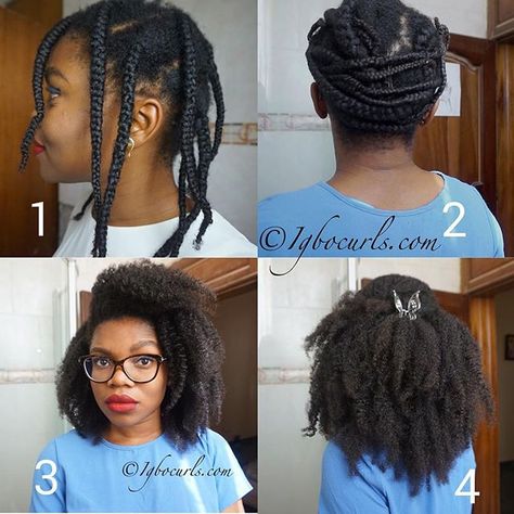 How To get a flawless #braidout or #heatless stretch EVERY TIME.  1. Braid hair firmly with good products for good curl definition.  2. Bobby-pin across your head to prevent too much shrinkage.  3. Undo braids 4. Pick it out with your Fingers or comb. I prefer fingers and that's it! Lush #naturalhair good to go!  Products used are by @lovelottabody Moisturise Me Curl & Style Milk @drmiracles Curl care leave in conditioner. And @aakubanaturals pure coconut oil. All products can be bought from... Stretched Natural Hair, 1 Braid, Growing Long Natural Hair, Hair Shrinkage, Natural Hair Routine, Hair Without Heat, Natural Hair Tutorials, Long Box Braids, Heatless Hairstyles