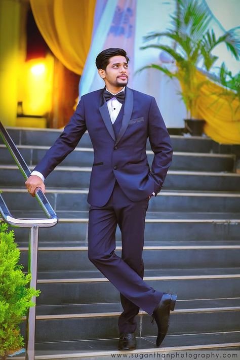 Suits and bow-tie make you look dashing and gracious. www.shopzters.com Wedding Pose For Men, Wedding Groom Poses Indian, Groom Photoshoot Indian Poses, Groom Poses Indian Wedding Suit, Groom Wedding Shoot, Engagement Photos Groom, Navardev Pose, Wedding Poses Groom, Groom Poses Single