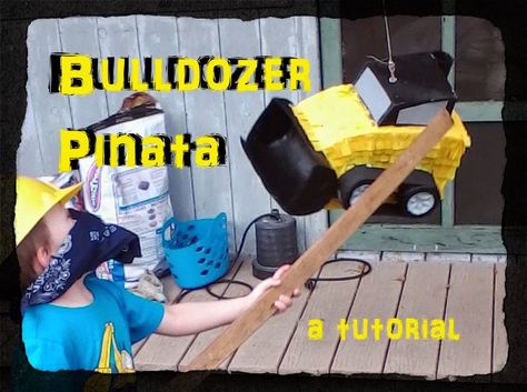 $2 piñata!!! Bulldozer piñata tutorial Construction party Construction Pinata Diy, Diy Bulldozer, Construction Theme Birthday Party, Transportation Activities, Diy Construction, Lalaloopsy Party, Hungry Caterpillar Party, Diy Pinata, Bug Crafts