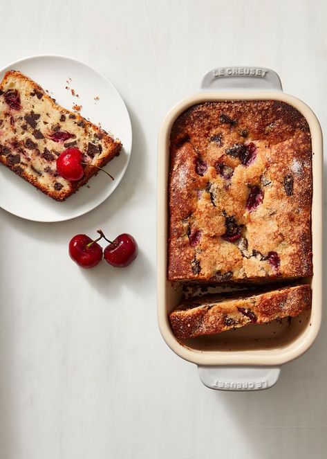 Cherry Chocolate Chunk Loaf Cake Cherry Loaf Cake, Cherry Loaf, Chocolate Loaf, Chocolate Loaf Cake, Loaf Cakes, William Sonoma, Cherry Chocolate, Baking Inspiration, Breakfast Bread