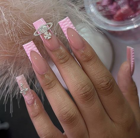 Nyc Nails, Unghie Sfumate, Colored Acrylic Nails, French Tip Acrylic Nails, French Acrylic Nails, Classy Acrylic Nails, Short Square Acrylic Nails, Acrylic Nails Coffin Pink, Unique Acrylic Nails