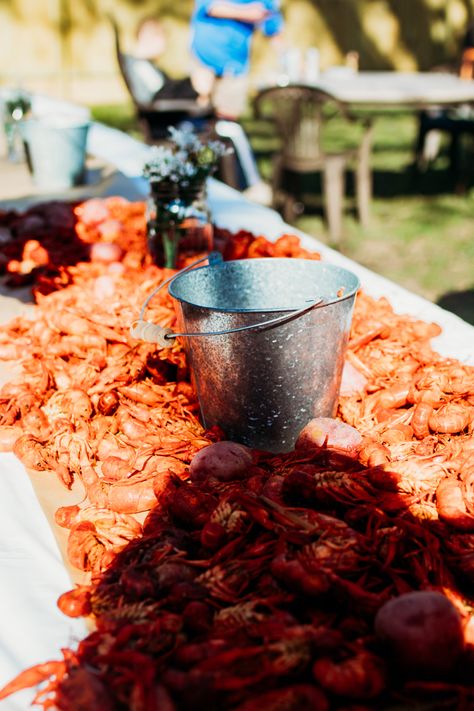 Crawfish Boil Table, Crawfish Boil Birthday Party, Crawfish Boil Wedding, Crawfish Boil Wedding Reception, Seafood Boil Engagement Party, Crawfish Boil Shower Ideas, Crawfish Boil Engagement Party, Crawfish Engagement Party, Crawfish Shower Ideas