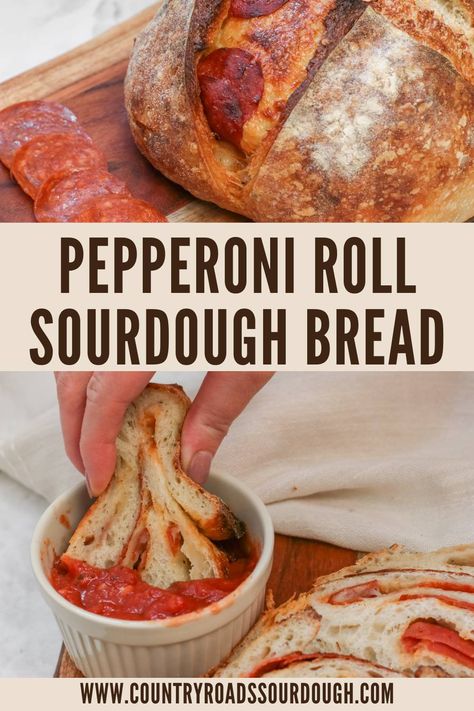 Pepperoni Roll Pizza Bread Pepperoni Roll, Artisan Sourdough Bread Recipe, Pepperoni Bread, Recipe Using Sourdough Starter, Pepperoni Rolls, Sourdough Starter Discard Recipe, Discard Recipes, Homemade Sourdough Bread, Artisan Bread Recipes