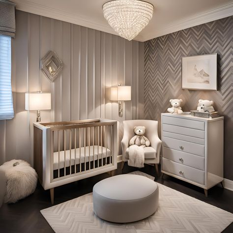 Grey Beige Nursery, Newborn Room Design, Nursery Boy Ideas, Classy Nursery, Baby Room Interior Design, Babies Aesthetic, Luxury Baby Room, Beige Nursery, Baby Nursery Closet