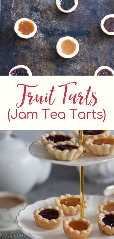 Tart Cookies Recipes, Mini Jam Tarts, Mini Fruit Desserts, Jelly Tarts Recipes, Jam Tarts Easy, Shortbread Tarts Mini, Christmas Tarts Mini, Mini Tarts Dessert, Strawberry Tarts Mini