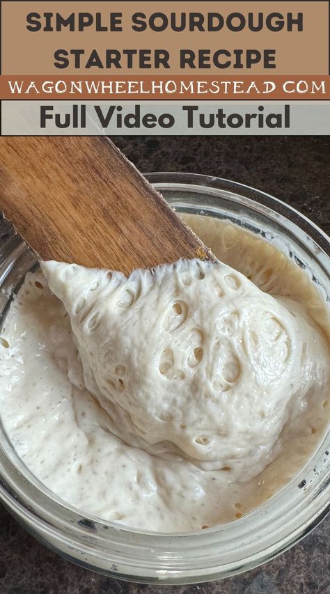 How To Easily Make A Sourdough Starter Without A Scale - Wagon Wheel Homestead Sour Dough Bread Starter Recipe, Best Sourdough Starter Recipe, Soft Sourdough Bread, Sourdough Starter From Scratch, Make A Sourdough Starter, Simple Sourdough, Recipe Printable, Best Homemade Bread Recipe, Yeast Starter