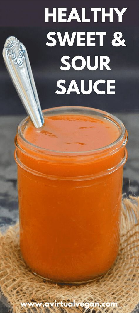 Sweet N Sour Sauce Recipe, Sweet Sour Sauce, Healthy Sauces, Vegan Sauces, Sweet And Sour Sauce, Vegan Condiments, Sweet And Sour, Healthy Homemade, Vegan Dinner Recipes