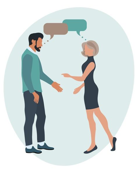 Illustration, a woman and a man are talking, quarreling, expressing emotions. Psychological concept of conflict, quarrel, misunderstanding. Clip art, vector Expressing Emotions, Art Clip, Vector Cartoon, Vector Art, A Man, Psychology, A Woman, Vector Free, Clip Art