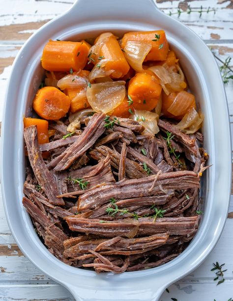 Cozy Up with this Slow Cooker 'Roast' Beef and Eat Clean! | Clean Food Crush Slow Cooker Roast Beef, Heavy Snowfall, Slow Cooker Roast, Clean Food Crush, Food Crush, Healthy Clean Eating, Clean Food, Clean Eats, Easy Slow Cooker