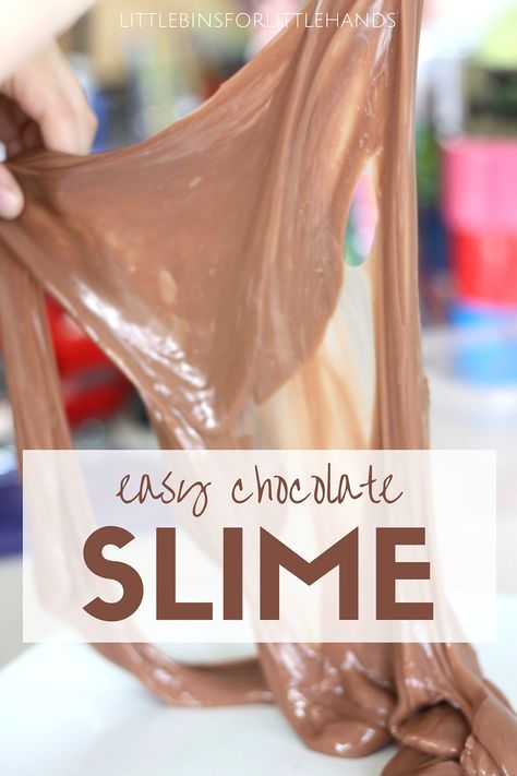 Chocolate slime recipe to make with kids Charlie And The Chocolate Factory Crafts, Slime Recipe Easy, Slime With Glue, Spanish Hot Chocolate, Chocolate Activities, Chocolate Slime, Cool Slime Recipes, Homemade Slime Recipe, Hot Chocolate Mix Recipe