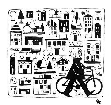 Jane Jacobs Jane Jacobs Urban Planning, Jane Jacobs, Bike Commute, Graduation Inspiration, Commuter Bike, Poster Designs, Craft Stuff, Ink Illustrations, Urban Planning