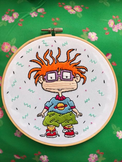 Cartoon Embroidery Patterns, Character Embroidery, Clothes Embroidery Diy, Embroidery Wall Art, Hand Embroidery Videos, Diy Embroidery Patterns, Cartoon Embroidery, Punch Needle Embroidery, Embroidery On Clothes