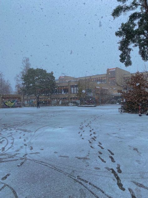 Winter College Aesthetic, Winter School Aesthetic, Romanising School, American High School Aesthetic, American School Aesthetic, Solitaire Book, Snowing Aesthetic, Romantising School, School In Winter