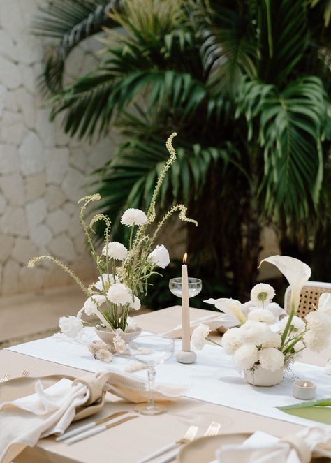 Neutral Wedding Decor, Palm Wedding, Anti Bride, Calla Lily Wedding, Orchid Centerpieces, Wedding Reception Design, Tulum Wedding, Dream Wedding Decorations, Organic Wedding