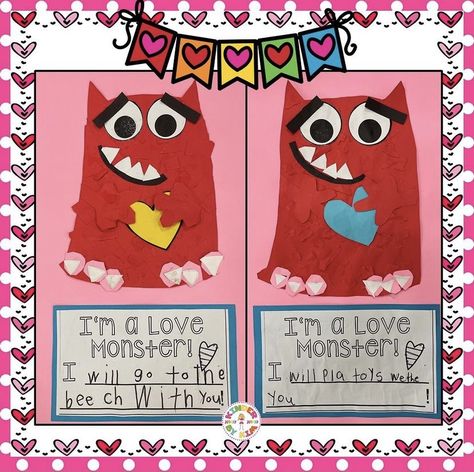 Love Monster Activities Kindergarten, Love Monster Craft Preschool, Love Monster Activities, Crankenstein Activities, Love Monster Craft, Valentines Kindergarten, Valentine's Goodies, February Kindergarten, Tk Classroom