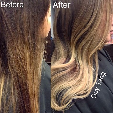 Before and After #ombre #balayage Balage Hair, Balayage Hair Morenas, Haircare Routine, Guy Tang, Skincare And Haircare, Ombré Hair, Honey Hair, Ombre Hair Color, Hair Color And Cut