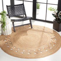 Bay Isle Home Round Jute/Sisal Beige Area Rug | Wayfair Modern Bohemian Style, Neutral Flooring, Eclectic Area Rug, Jute Round Rug, Natural Jute Rug, Solid Color Rug, Boho Interiors, Concentric Circles, Jute Area Rugs