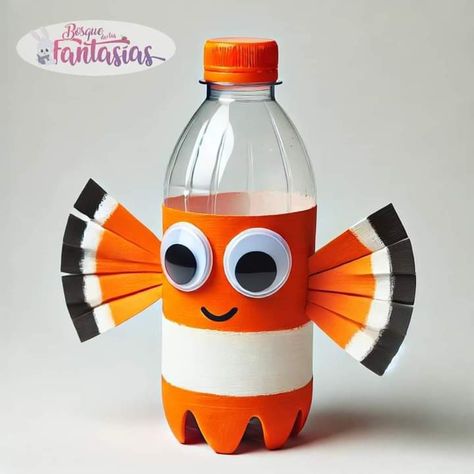 Soda Bottle Crafts, Water Bottle Crafts, Diy Plastic Bottle, Baby Shower Crafts, Ocean Crafts, Bird Crafts, Plastic Bottle Crafts, Recycled Projects, Origami Crafts Diy