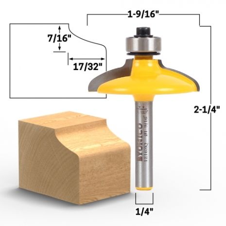 Ogee Euro Style Door and Drawer Front Edging Router Bit - 1/4" Shank - Yonico 12162q Cabinet Door Fronts, Ogee Edge, Wood Drill Bits, Basement Living Rooms, Router Bit Set, Router Woodworking, Wood Router, Router Bit, Drawer Cabinet