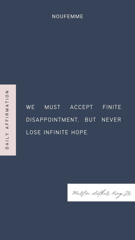 "We must accept finite disappointment, but we must never lose infinite hope." — Dr. Martin Luther King Jr 🙌🏽 #affirmations #positivequotes #mlk #blackleaders #civilrights #activist #sundayvibes Black Leaders, Dr Martin Luther King Jr, Dr Martin Luther King, Affirmation Of The Day, Positive Affirmation, King Jr, Martin Luther King Jr, Martin Luther, Martin Luther King