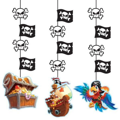 Check out Treasure Island Pirate Hanging Decorations (3) from Birthday Express Pirate Favors, Pirate Party Decorations, Pirate Themed Birthday Party, Pirate Themed Birthday, Pirate Decor, Pirate Theme Party, Pirate Birthday Party, Pirate Treasure, Pirate Birthday