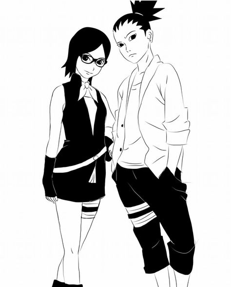 Sarada Uchiha and Shikadai Nara ♥♥♥ They look so cool together, they'd be the smartest couple ♥ Naruto New Generation, Temari Nara, Boruto And Sarada, Boruto Next Generation, Naruto Sasuke Sakura, Boruto Naruto Next Generations, Naruto Ship, Sarada Uchiha, Sakura And Sasuke