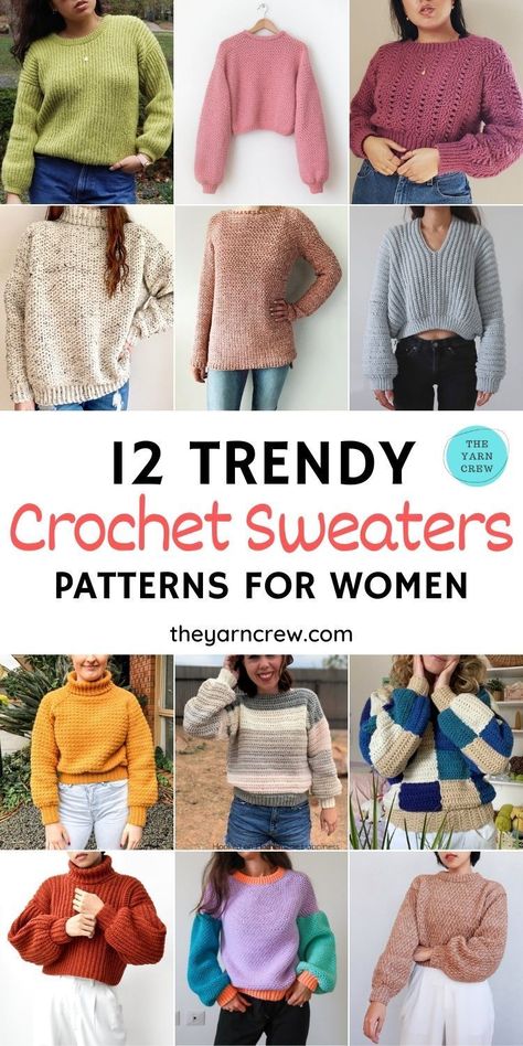 Crochet Jumper Free Pattern, Trendy Crochet Sweater, Crochet Jumper Pattern, Modern Haken, Crochet Sweater Free, Beau Crochet, Crochet Jumper, Crochet Sweater Pattern Free, Sweater Patterns