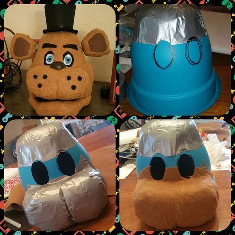 Five Nights At Freddy’s Diy Costume, Freddy Fazbear Costume Diy, Diy Five Nights At Freddy's Costume, Diy Fnaf Costume, Fnaf Pinata, Freddy Fazbear Costume, Freddy Fazbear Cosplay, Freddy Costume, Fnaf Cosplays