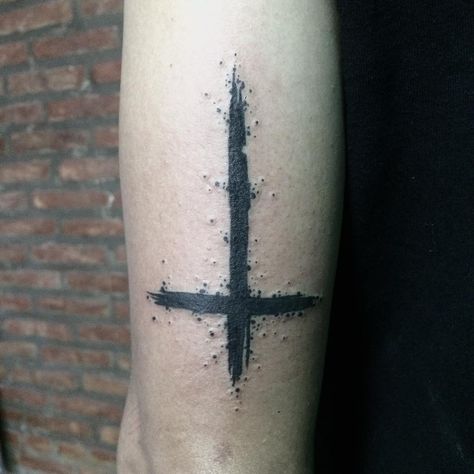 Inverted Cross Tattoo, Small Phoenix Tattoos, Phoenix Tattoos, Inverted Cross, Phoenix Tattoo, Head Tattoos, Cross Tattoo, Cool Tattoos, Tatting