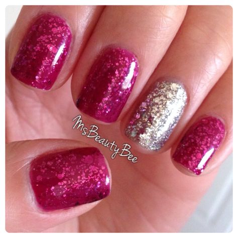 Gelish Trends Collection Glitter Polish - Too Tough To Be Sweet (Fuschia) & Am I Making You Gelish? (Silver) Glitter Polish, Chocolate Popcorn, Gelish Nails, Glitter Gel Nails, Quick Easy Snacks, Nails Polish, Bbc Good Food Recipes, Dipped Nails, Silver Nails