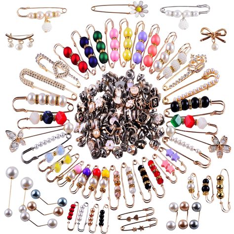 PRICES MAY VARY. 【Large Various Styles】: Package Comes with 140pcs Brooch Pins bulk in Various Styles, Include 55pcs Brooch Pins and 85pcs Cover up Buttons Pins. All Brooches and Pins inPlastic Box easy for Storage.Brooches Including Various Styles like Pearl Brooch Pins,Rhinestone Brooch Pins,Flower Brooch Pins,Heart Brooch Pins,Crown Brooch Pins,Resin Stone Brooch Pins,Crystal Brooch Pins,Butterfly Pins, etc,Bulk Button Pins.Large Brooch pins and Small Brooch pins,Gold Brooch and Silver Brooch Pins For Clothes, Gs Swaps, Crown Brooch, Distinguished Gentleman, Safety Pin Jewelry, Large Safety Pin, Pins Brooch, Safety Pin Brooch, Silver Brooch Pin