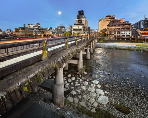 Sanjo Dori Bridge and Kamo River in the Evening, Kyoto, Japan River Bridge, Kyoto Japan, Photo Backgrounds, Download Pictures, Photo Stock, Kyoto, Stock Images Free, Stock Photography, The Photo