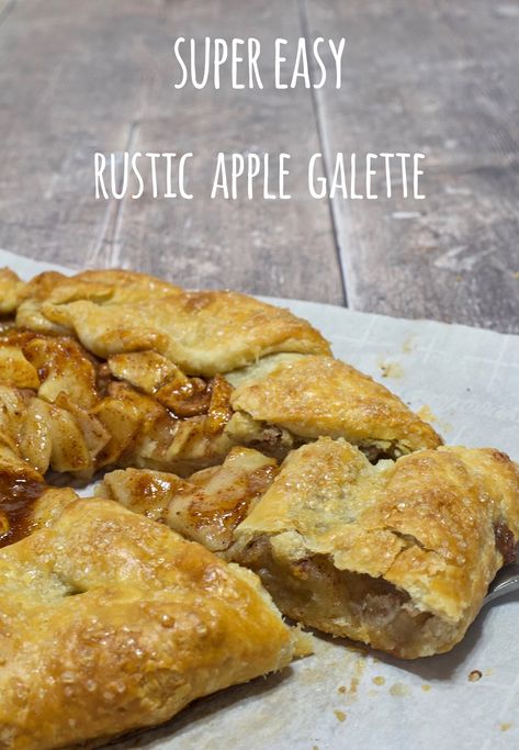 If you’re intimidated by making pie crust, start with this easy Rustic Apple Galette. It’s every bit as delicious as an apple pie but so much easier. Tender, warmly spiced apples are baked in a flaky buttery crust. The dough gets folded up and over the apples in a rustic fashion. Super easy! #pie #apple #applepie #applegalette #rusticapplegalette Rustic Apple Galette Tart Recipes, Rustic Pie Crust, Rustic Apple Tart Easy, Rustic Apple Pie Pioneer Woman, Baked Apple Turnovers With Pie Crust, Apple And Pie Crust Recipes, Rustic Apple Pie Recipe, Apple Pie Galette, Rustic French Apple Tart