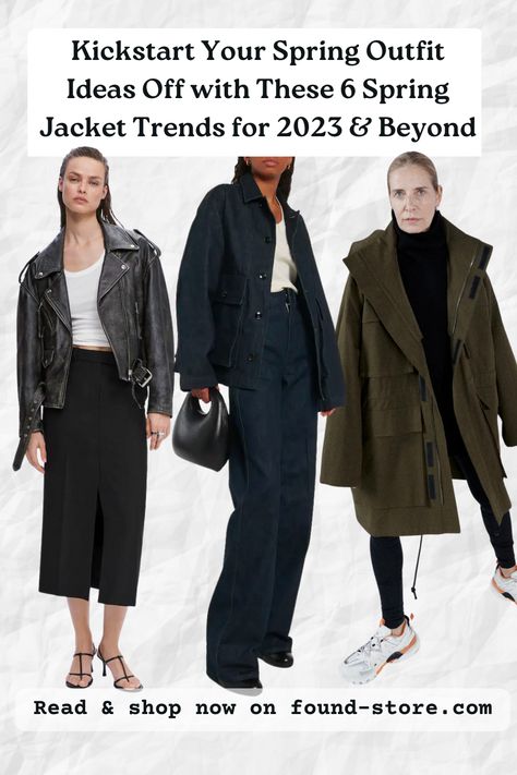 If you're looking for outfit inspiration transitioning into spring, then you need to see these 2023 spring jacket trends STAT. From hot new trends to updated classics, these spring jackets will be the backbone of your outfit ideas this season. Click the link to shop the best 2023 spring coats and jackets now, whatever your budget... Spring Coats For Women, Spring Coats, Outfit Ideas Spring, Short Trench Coat, Black Jeans Outfit, Spring Coat, Spring Jacket, Transition Outfits, Cropped Leather Jacket