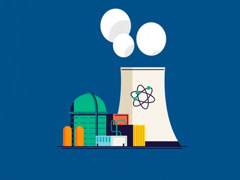 Nuclear plant by Smooozy on Dribbble Electricity Illustration, Factory Illustration, Thermal Power Plant, Nuclear Power Station, Nuclear Plant, Nuclear Energy, Motion Design Video, Energy Art, Fb Ads