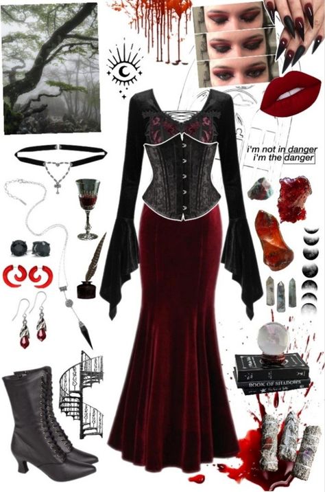 Vampire Aesthetic Female Outfit, Vampire Outfit Aesthetic Victorian, Vampire Ideas Outfits, Vampire Victorian Dress, 80s Vampire Outfit, Vampire Aesthetic Outfit Woman, Goth Basics Outfit, Victorian Vampire Aesthetic Outfit, Vampire Clothes Aesthetic